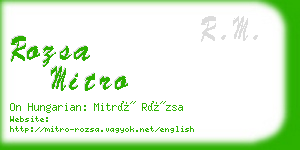 rozsa mitro business card